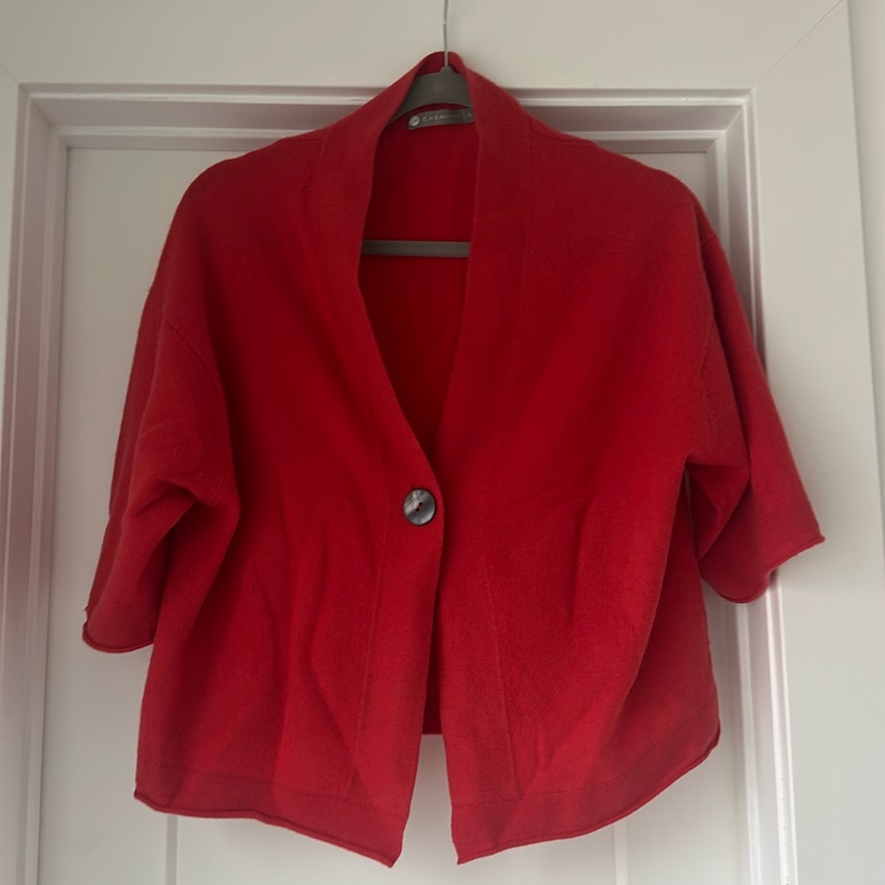 Red Cashmere Cardigan